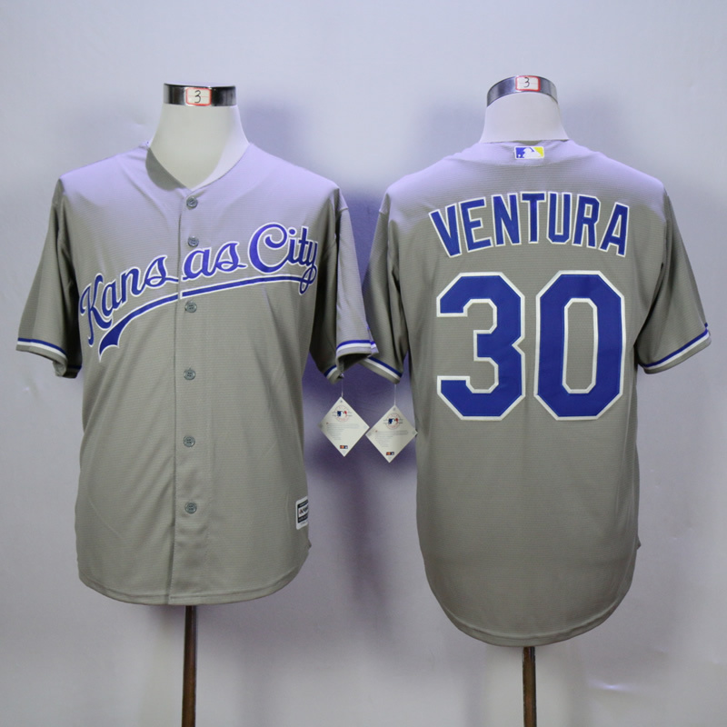 Men Kansas City Royals #30 Ventura Grey MLB Jerseys->kansas city royals->MLB Jersey